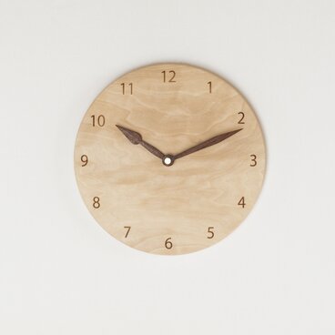 木製 掛け時計 丸型 ミズキ材12
