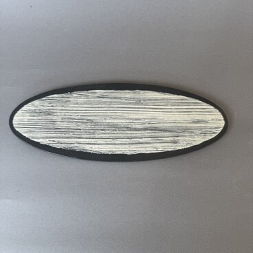 白化粧刷毛目楕円皿