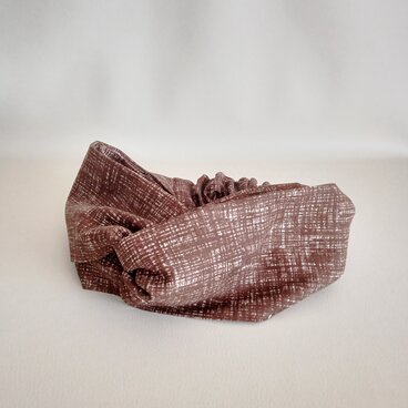 クロスタイプのヘアバンド　ターバン　ブラウンチェック　28