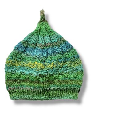 １点限定！　新作2025どんぐりニット帽子　野呂英作毛糸使用　イエローグリーングラデーション　クリスマスギフト・プチギフト