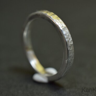 SVリング｜細槌目｜平打ち・幅(約)2.5㎜