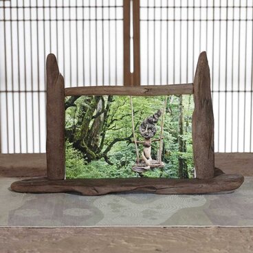 流木フォトスタンド　写真額　写真立て　木の額　　流木アート　木のインテリア　ナチュラルアート　１１７