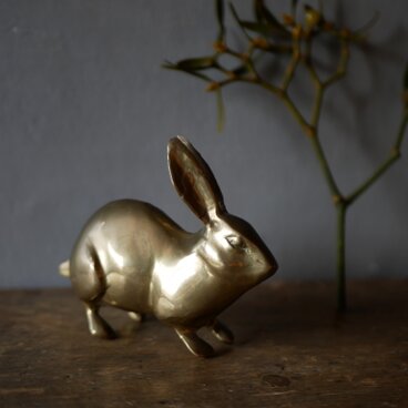 ブロンズ製　うさぎ　オブジェ　ペーパーウェイト　フランスアンティーク　アンティークのある暮らし