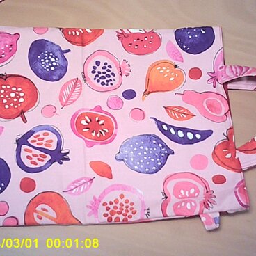 A４サイズすっぽり・・健康診断・補助バック・綿麻キャンパス生地の手提げ