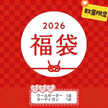 2026HAPPY BAG 新春福袋　大人気のカーディガン１点とウールニット1点　福袋