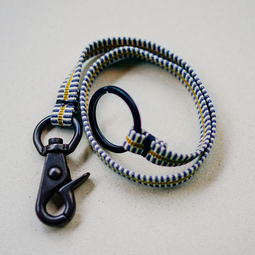 【改良版】真田紐ストラップ（黒ーYB）