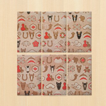 ぽち袋　 午 うま・宝尽くし　6枚セット