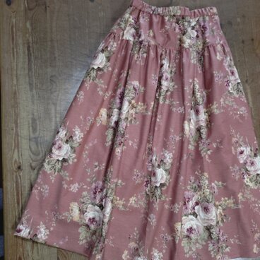 ティアードスカート　ピンク