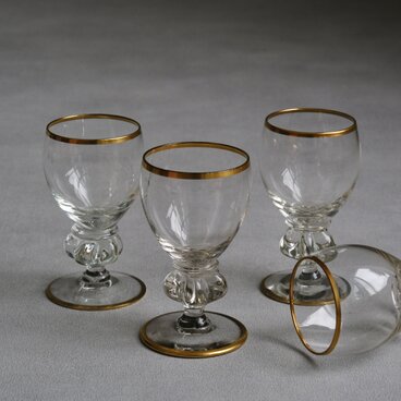 【Holmegaard】北欧 /デンマーク製 /ヴィンテージ / "Gisselfeld" ミニワイングラス 2客セット