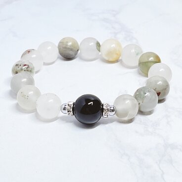 ⭐1点限定⭐困難を乗り越え、身を守る 天然石ブレスレット｜オニキス・ブラッドストーン /パワーストーンブレス No.830