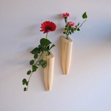 壁掛け一輪挿し　(桧)　2個セット