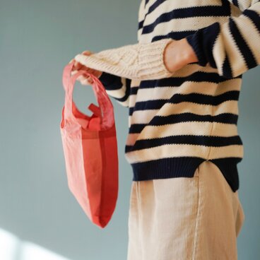 茜染２色｜エコバッグ｜Reji mini｜経年変化を楽しむロウ引きバッグ