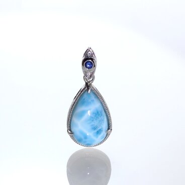 Pt900 ラリマーペンダントトップ 9.46ct