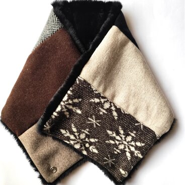 6color男女兼用ラビットファーネックウォーマー　25-03