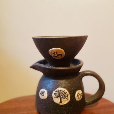 森の陶器どりっぷセット（ドリッパー、ソーサー、ごとく、燃料皿)