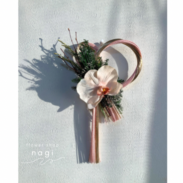 【水引飾り/(pink×gold/蘭(ﾋﾟｰﾁ)】