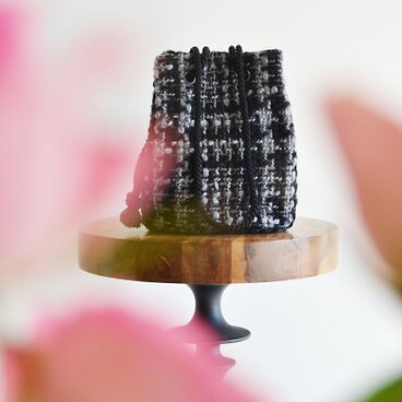 数量限定　イタリア製 ２wayウールチェック ツイード ポシェットマリンバッグ　グレーブラック　ミニショルダー