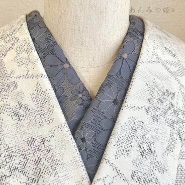 綿の刺繍半衿 冬色