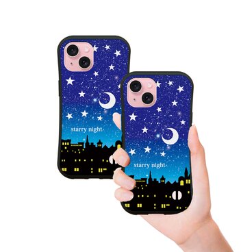 グリップケース iPhoneケース【星空の夜（starry night）】（名入れ可）