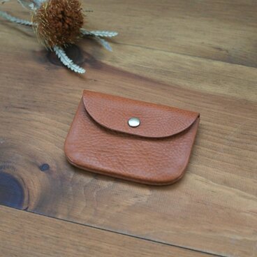 革のぷっくりウォレットN（コニャック） /　コンパクトなお財布