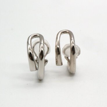 Kearring-007 Uラインイヤリング完成品 9×23mm(ロジウム・ニッケルフリー)【1ペア】