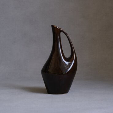ドイツ製 / ヴィンテージ / 陶器花瓶 / チョコレートブラウン