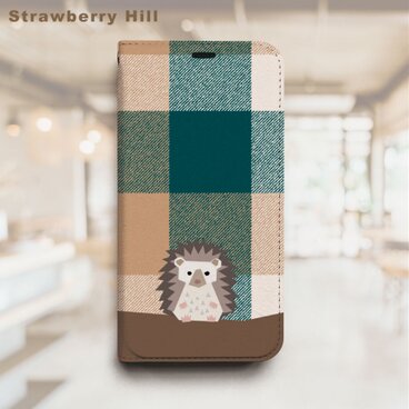 ハリネズミ　イラスト  ベルトなし 帯なし ベルトレス 手帳型 iPhone スマホ ケース カバー