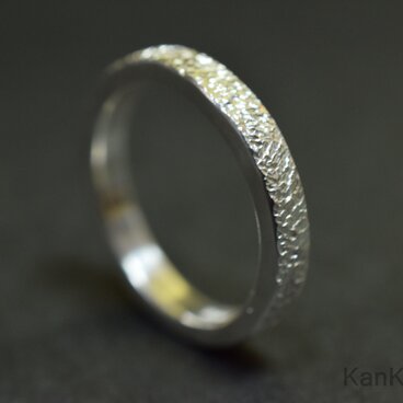 SVリング｜極小槌目｜平打ち・幅(約)3.0㎜