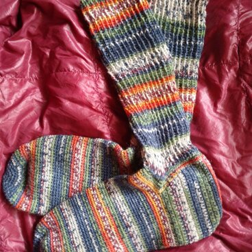 手編みハイソックス