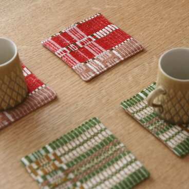 あたたか！北欧手織りコースター（レッド）ダーラドレル