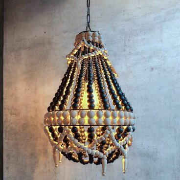 木製 ペンダントライト ブラック×ナチュラル