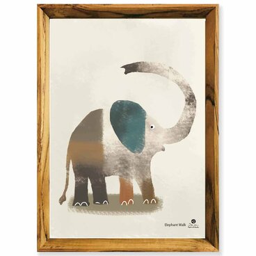 ゾウさん散歩　ゾウ　送料無料 　イラスト　A4〜A0　ポスター　アートポスター　アート/sei検索新着順　3848