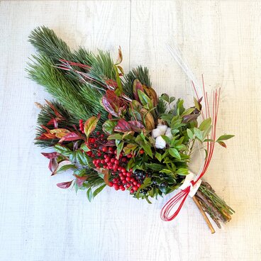 寿松とお多福南天の正月飾り