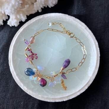 【K14gf】チャロアイトとオパールのブレスレット