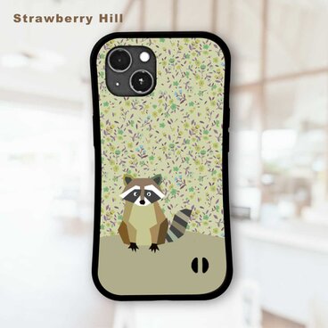 アライグマ イラスト 耐衝撃 グリップケース iPhoneケース