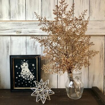 星月猫★ナンテンの蕾のみで作ったシャビーシックなスワッグ大サイズ　ドライフラワー　花束　ナンテン