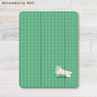 ダッシュする 犬 ✖️ ギンガムチェック iPadケース ペン収納 軽量 背面クリア あいぱっどけーす スタンド機能