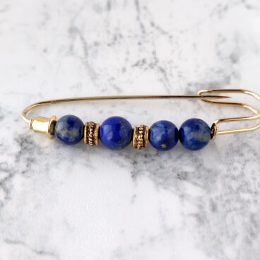 ラピスラズリB＊天然石のストールピン