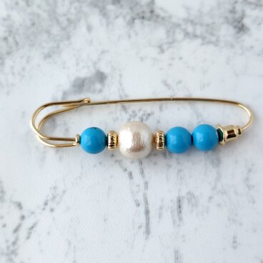 ターコイズB＊天然石のストールピン