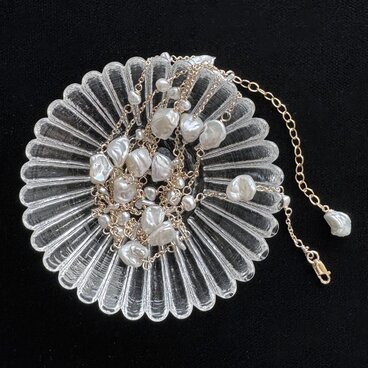 ケシパールと淡水パールのネックレス