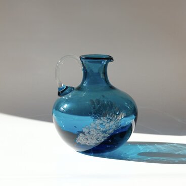 【Schotto Zwiesel】ドイツ製 / ヴィンテージ/ ガラス花瓶 /ターコイズブルー