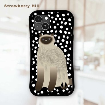 グリップケース iPhoneケース 猫 ヒマラヤン  耐衝撃 　ストラップホール