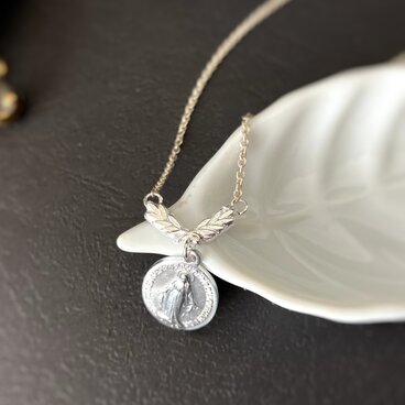 [フランス奇跡のメダイ] Laurier 月桂樹のネックレス silver*シルバー