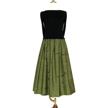 大島紬リメイク＊タックスカート