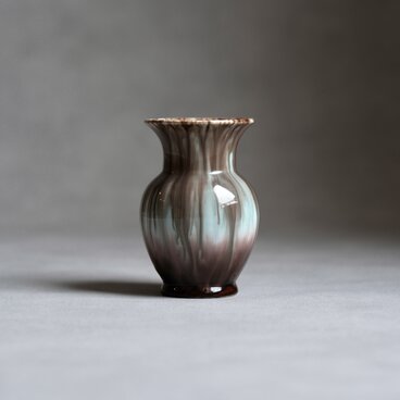 【Jasba Keramik】ドイツ製 /ヴィンテージ/ 陶器花瓶 / ミントブルー＆ブラウン