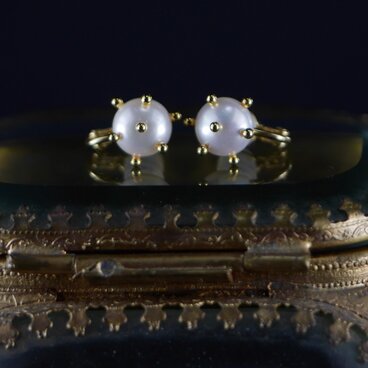 #1080E Silver925パールのつぶつぶソフトタッチイヤリング