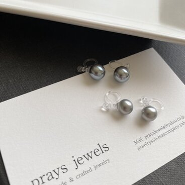 【2ペア】6～7mm・8ｍｍパール 樹脂(ポリカーボネート)イヤリング ノンホールクリップピアス（イヤリング）