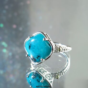 クリソコラ カルセドニー リング / Chrysocolla Chalcedony with 18k Ring