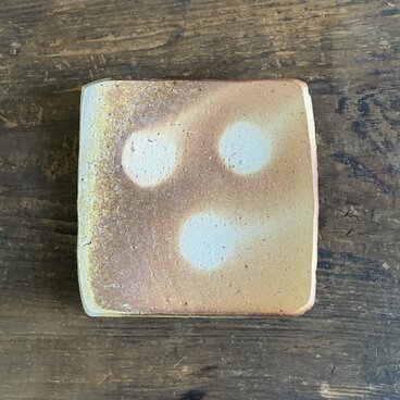 信楽焼 白荒土　穴窯焼成・四方上げ皿 15cm（No4）｜角皿・菓子皿・前菜皿