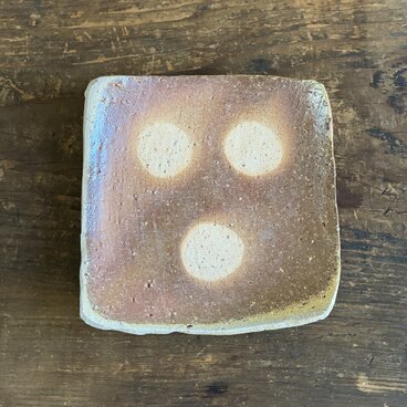 信楽焼 白荒土　穴窯焼成・四方上げ皿 15cm（No5）｜角皿・菓子皿・前菜皿